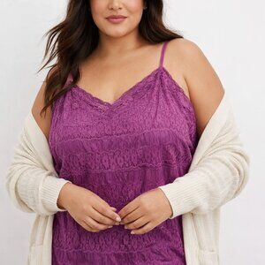 NWT  Purple  Adjustable Straps  Camisole Tank  Top Size 4 Torrid / 26W